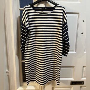 Striped Navy and White Boatneck Women’s Dress Nautical Preppy